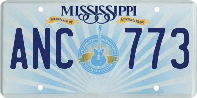 MS license plate ANC773