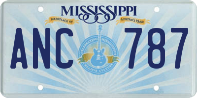 MS license plate ANC787