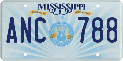 MS license plate ANC788