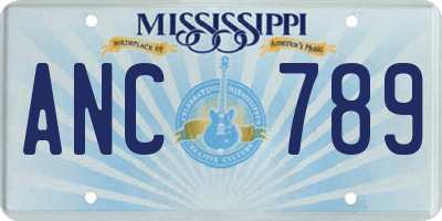 MS license plate ANC789