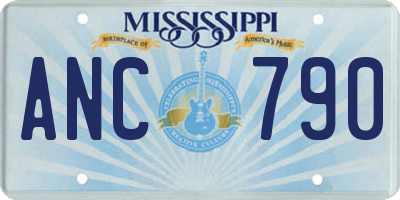 MS license plate ANC790