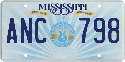 MS license plate ANC798