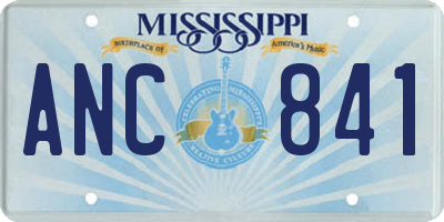 MS license plate ANC841