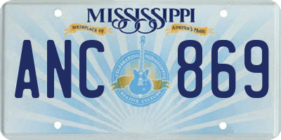 MS license plate ANC869