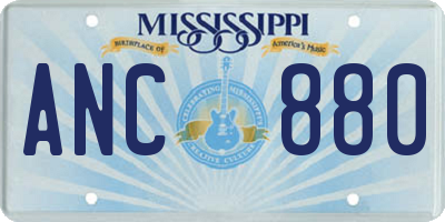 MS license plate ANC880