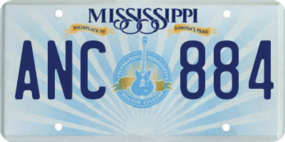 MS license plate ANC884