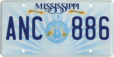 MS license plate ANC886