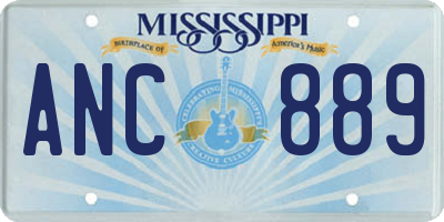 MS license plate ANC889