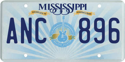 MS license plate ANC896