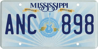 MS license plate ANC898