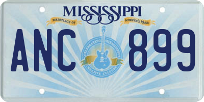 MS license plate ANC899