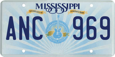 MS license plate ANC969