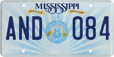 MS license plate AND084