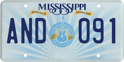 MS license plate AND091
