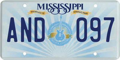 MS license plate AND097
