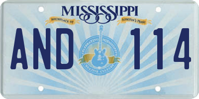 MS license plate AND114