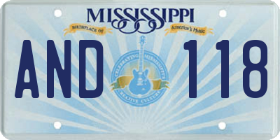 MS license plate AND118