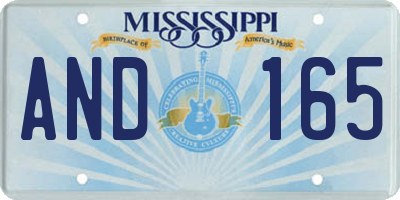 MS license plate AND165