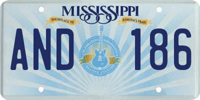 MS license plate AND186
