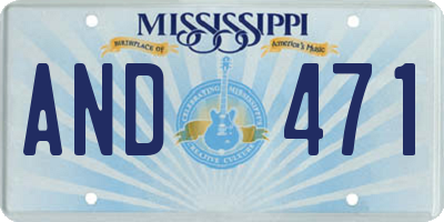 MS license plate AND471