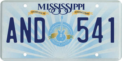 MS license plate AND541
