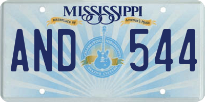 MS license plate AND544