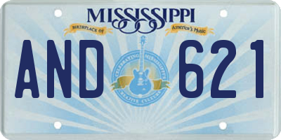 MS license plate AND621