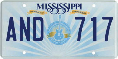 MS license plate AND717