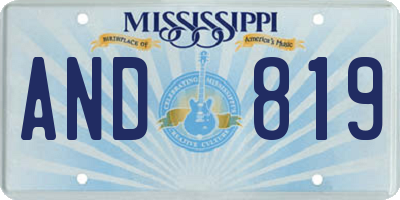 MS license plate AND819