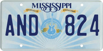 MS license plate AND824