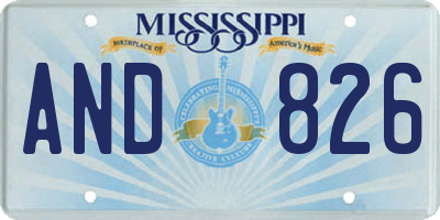 MS license plate AND826