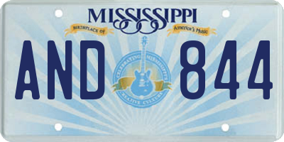 MS license plate AND844