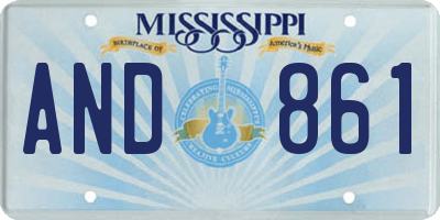 MS license plate AND861