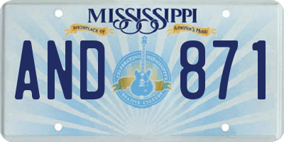 MS license plate AND871