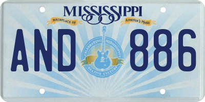 MS license plate AND886