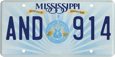 MS license plate AND914
