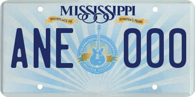 MS license plate ANE000