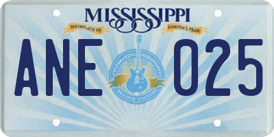 MS license plate ANE025