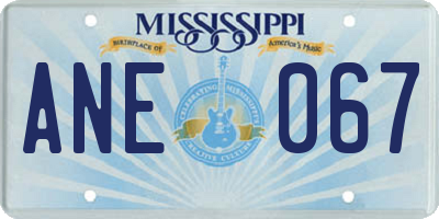 MS license plate ANE067