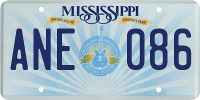 MS license plate ANE086