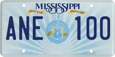 MS license plate ANE100
