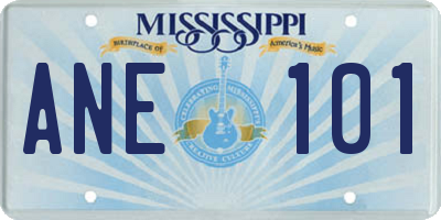 MS license plate ANE101