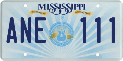 MS license plate ANE111