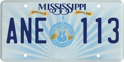 MS license plate ANE113