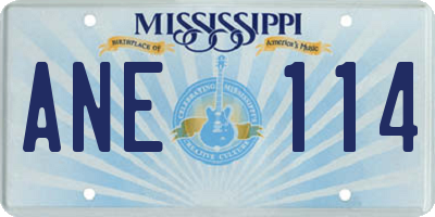 MS license plate ANE114