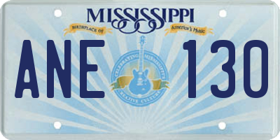 MS license plate ANE130