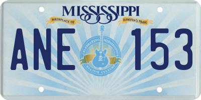 MS license plate ANE153