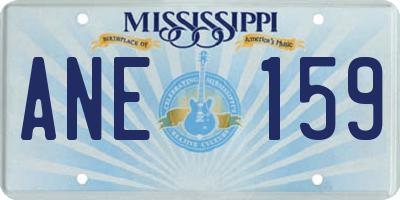 MS license plate ANE159