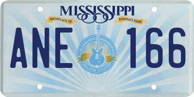 MS license plate ANE166
