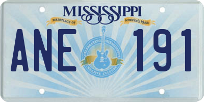 MS license plate ANE191